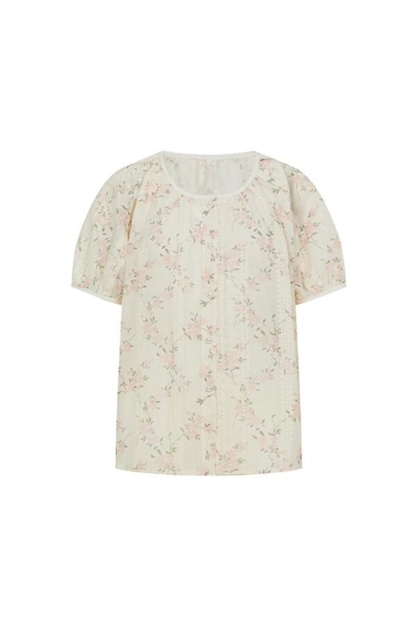 Flower Lace Pearl Blouse (TKBAG2475)