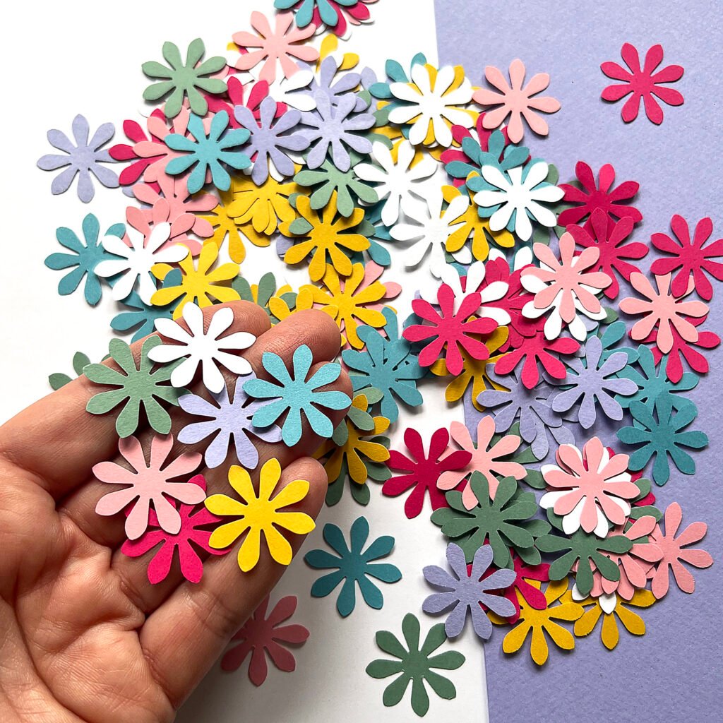 Flower Shaped Confetti | Colorful Paper Flowers Table Scatter 700 Pieces