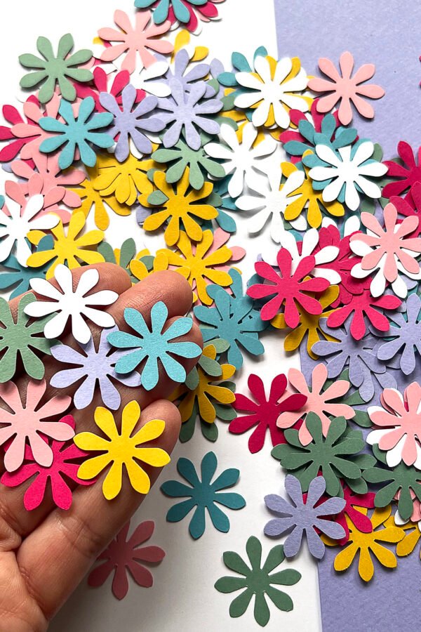 Flower Shaped Confetti | Colorful Paper Flowers Table Scatter 700 Pieces