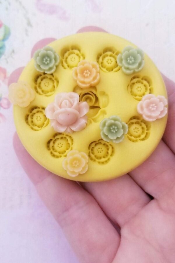 Flowers Silicone Mold Chocolate Mini For Fondant Polymer Clay Flower Resin Cupcake Decor