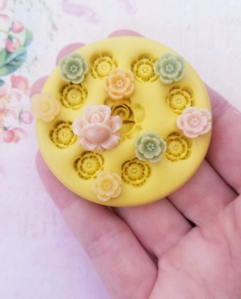 Flowers Silicone Mold Chocolate Mini For Fondant Polymer Clay Flower Resin Cupcake Decor