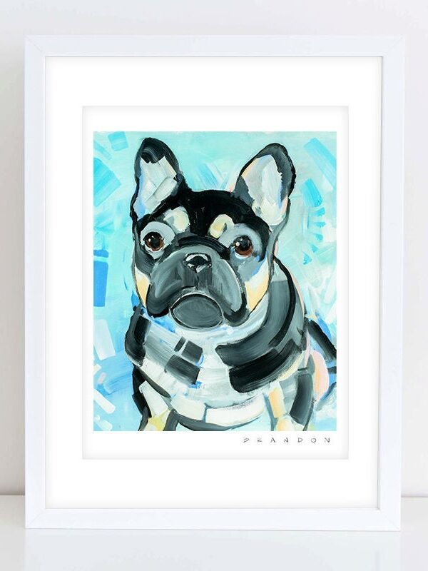 Frenchie French Bulldog Dog Painting Print