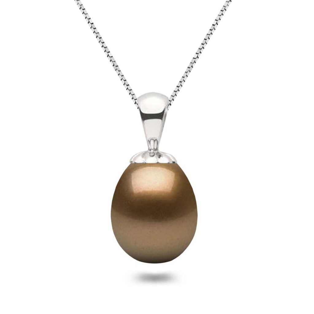 Freshwater Pearl Pendants 16 Or 18 Inch Sterling Silver Chain Huge Chocolate Teardrop Necklace Pendant Women Drop Shape Jewelry