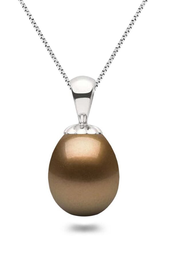 Freshwater Pearl Pendants 16 Or 18 Inch Sterling Silver Chain Huge Chocolate Teardrop Necklace Pendant Women Drop Shape Jewelry