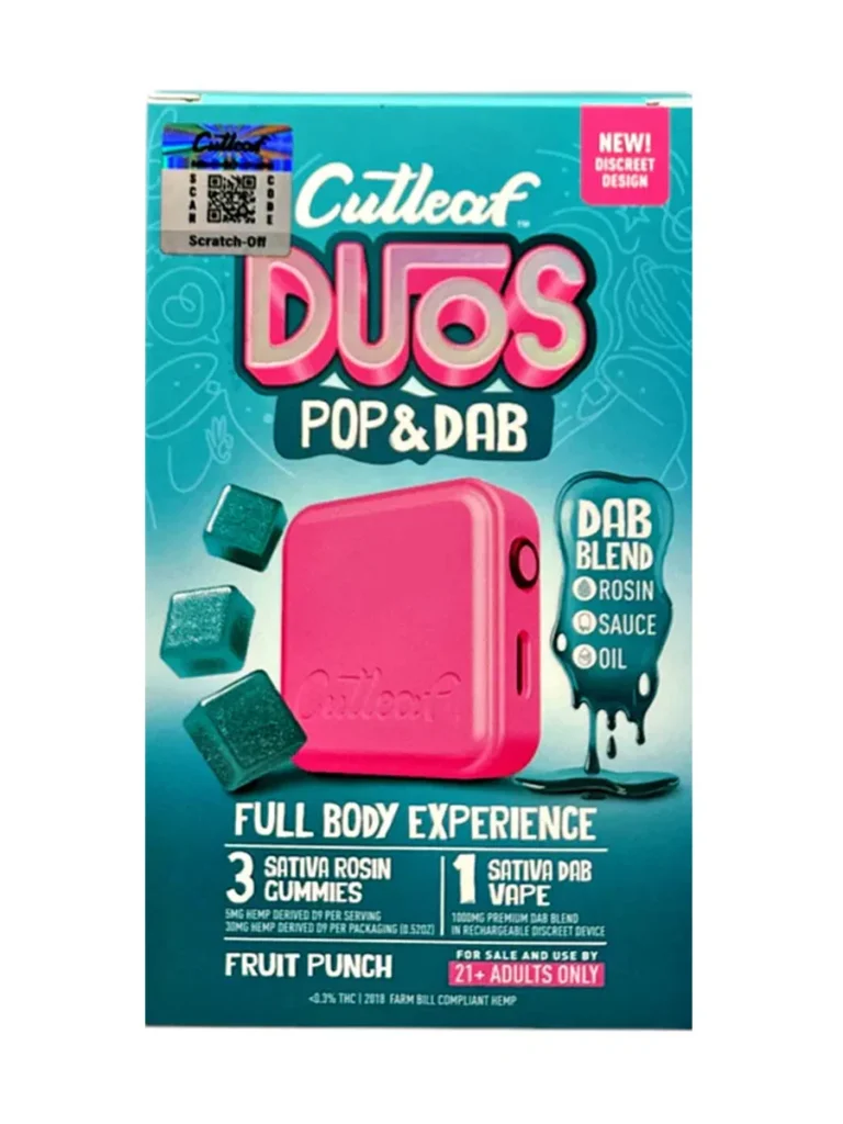 Fruit Punch Cutleaf Duos Pop & Dab Vape 1ct x Gummies 3ct