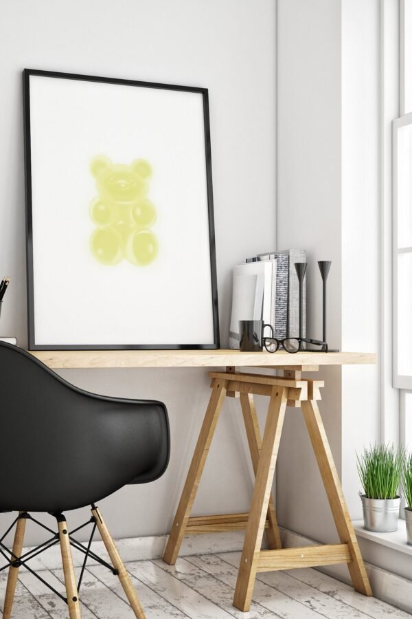 Funky Gummy Bear Lemon Flavor | Yellow Trendy Poster | Multiple Sizes Available