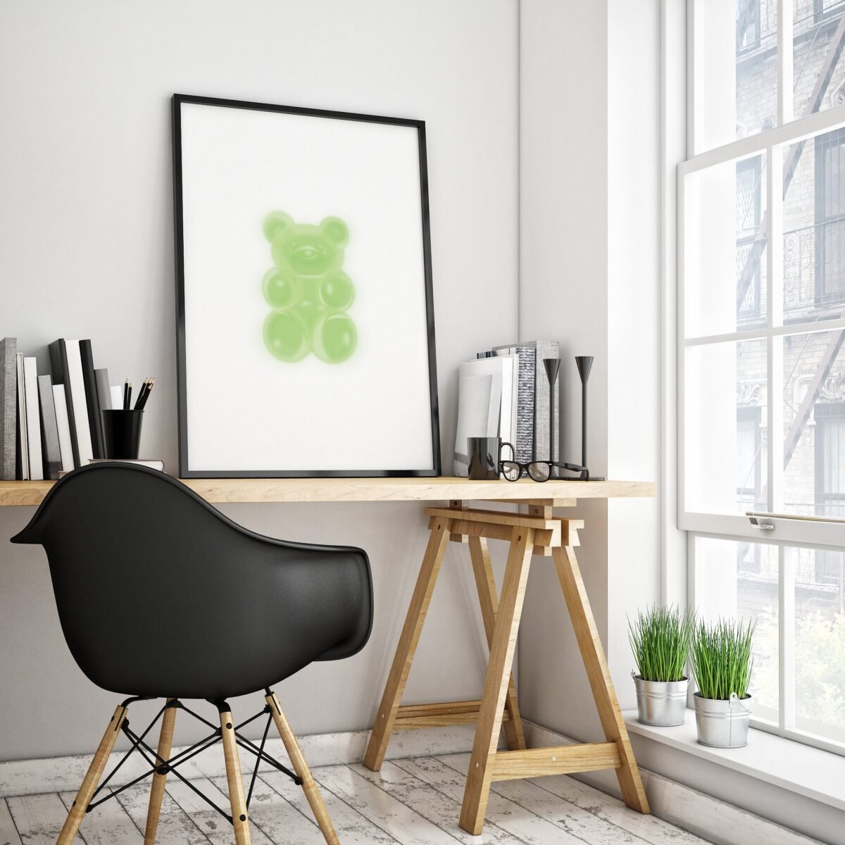 Funky Gummy Bear Lime | Green Trendy Poster | Multiple Sizes Available