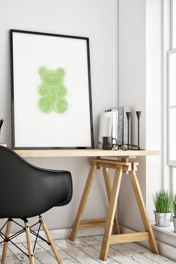 Funky Gummy Bear Lime | Green Trendy Poster | Multiple Sizes Available