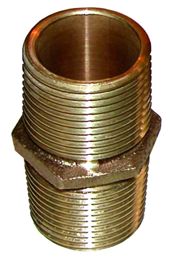 GROCO PN-1000 BRONZE PIPE NIPPLE - 1 INCH NPT