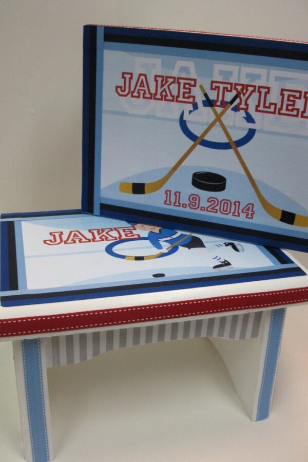 Gift Set Hockey Theme Bench & Keepsake Box