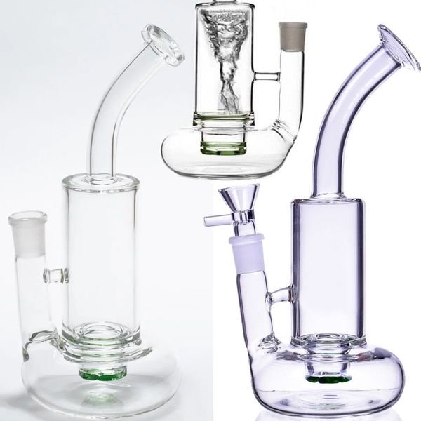 Glass Beaker Bong Heady Recycler Oil Rig Cyclone Hookah Bubblers Lifebuoy Base Smoking Water Pipe Accessories with 18mm bowl