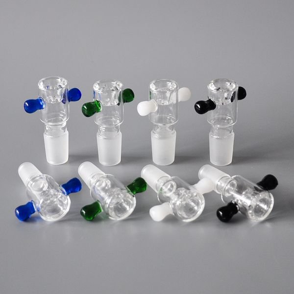 Glass Bowl for water pipe 4 colors with 14.4mm/18.8mm male jonit downstem Oil rig Glass Bongs Smoke Accessory
