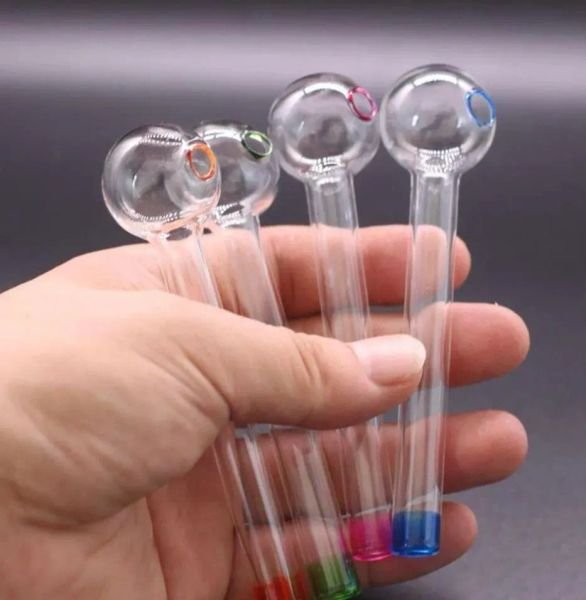 Glass Colorful Pyrex Oil Burner Pipe Tobacco Herb Oil Nails Water Hand Accessories Tube Smoking Pipes Fy2307 1109