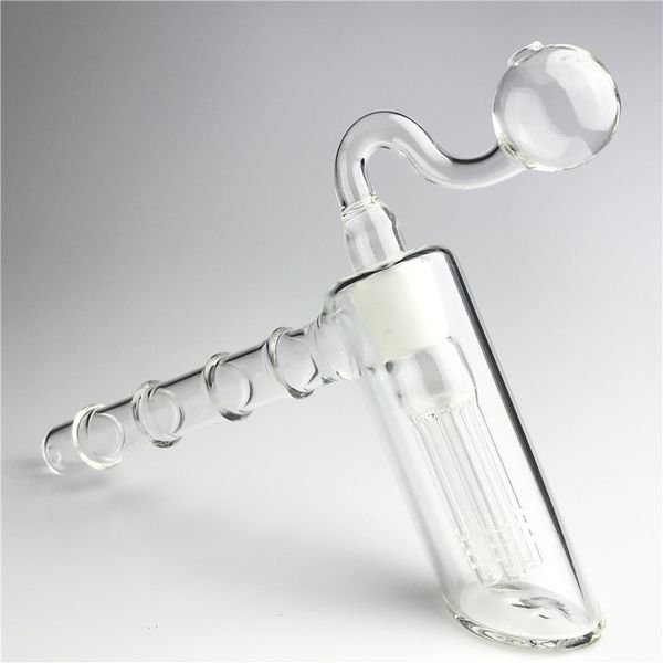 Glass Hammer Oil Burner Bong Pipe Hookah with 18mm Female 6 Arm Filter Tube Thick Pyrex Rigs Bubbler Water Bongs for Burners Pipes