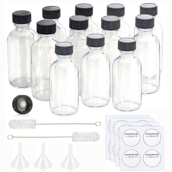 Glass With Caps Wellness Shot Sample Bottles For Bourbon Whiskey Liquor Potion Oils Tincture Hot Sauce Juice