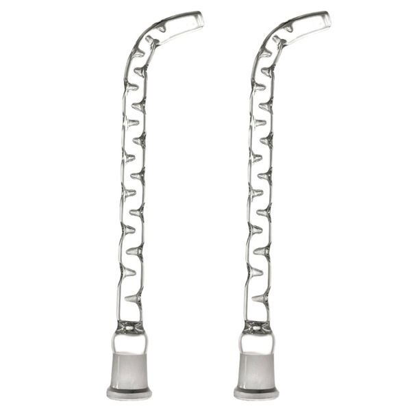 Glass hookah nozzle curved adapter with dimple hole and metal filter screen Arizer Solo adapter water pipe 10 inches 19mm joint Glass mouth holder