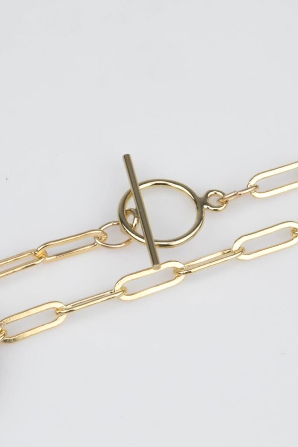 Gold Filled Paper Clip With Toggle Clasp Necklace - Assorted Length - Read To Wear Permanent Jewelry Chain