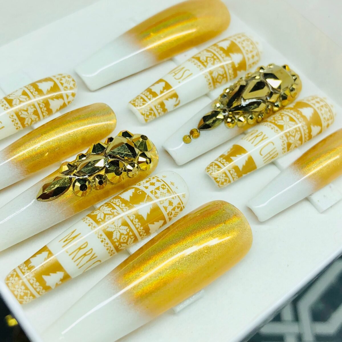 Gold Press On Nails
