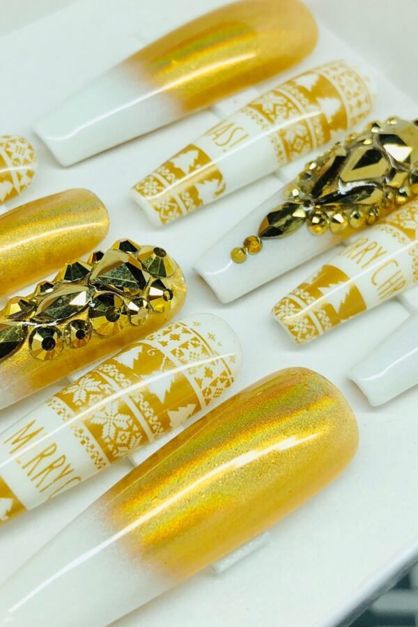Gold Press On Nails