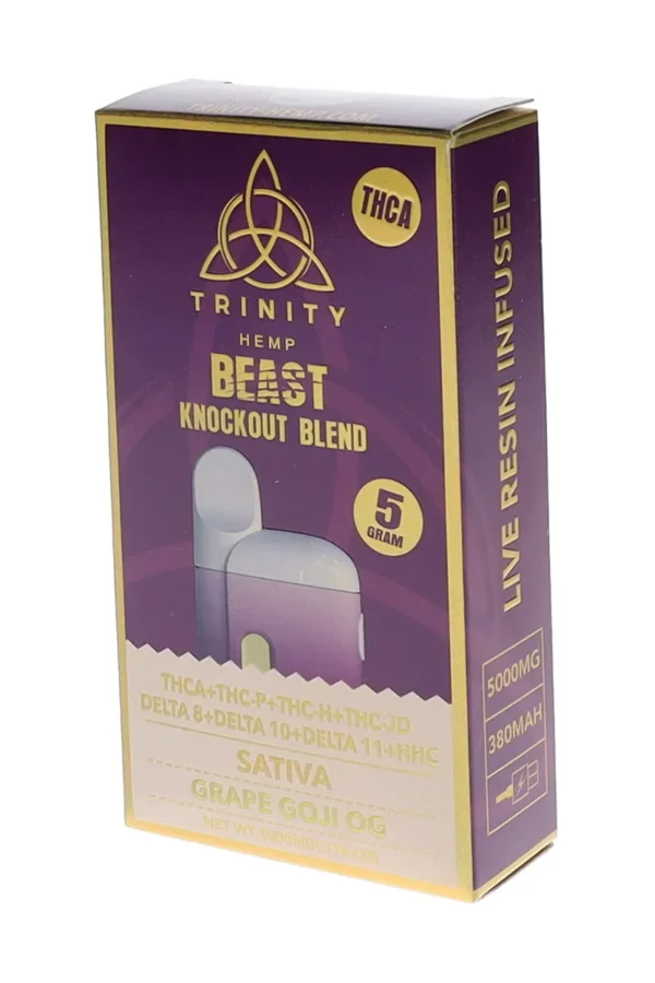 Grape Goji OG Trinity Hemp The Beast Knockout Blend Mod Box Vape 5G