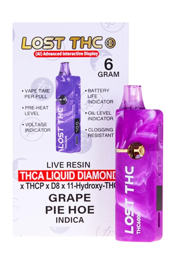 Grape Pie Hoe Lost THC THC-A Diamond Disposable 6G