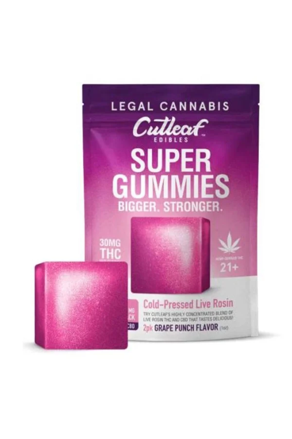 Grape Punch Cutleaf Live Resin Super Gummies 120mg