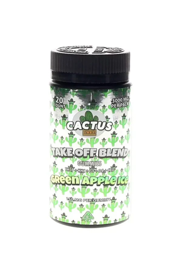 Green Apple Ice Cactus Labs Take Off Blend Gummies 3000mg
