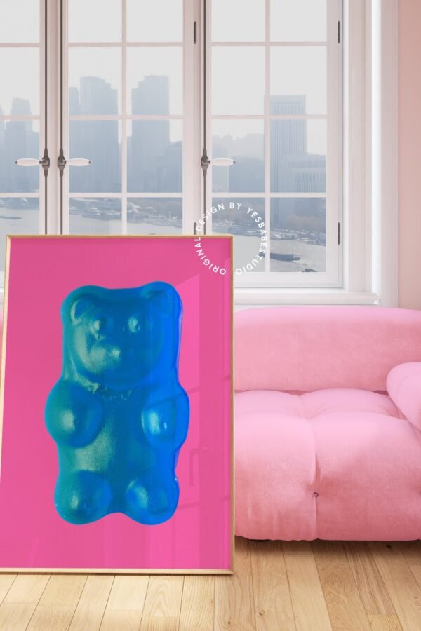 Gummy Bear Art, Dopamine Decor, Candy Themed Maximalist Wall Funky Kitchen Prints, Quirky Prints, Candy Heart