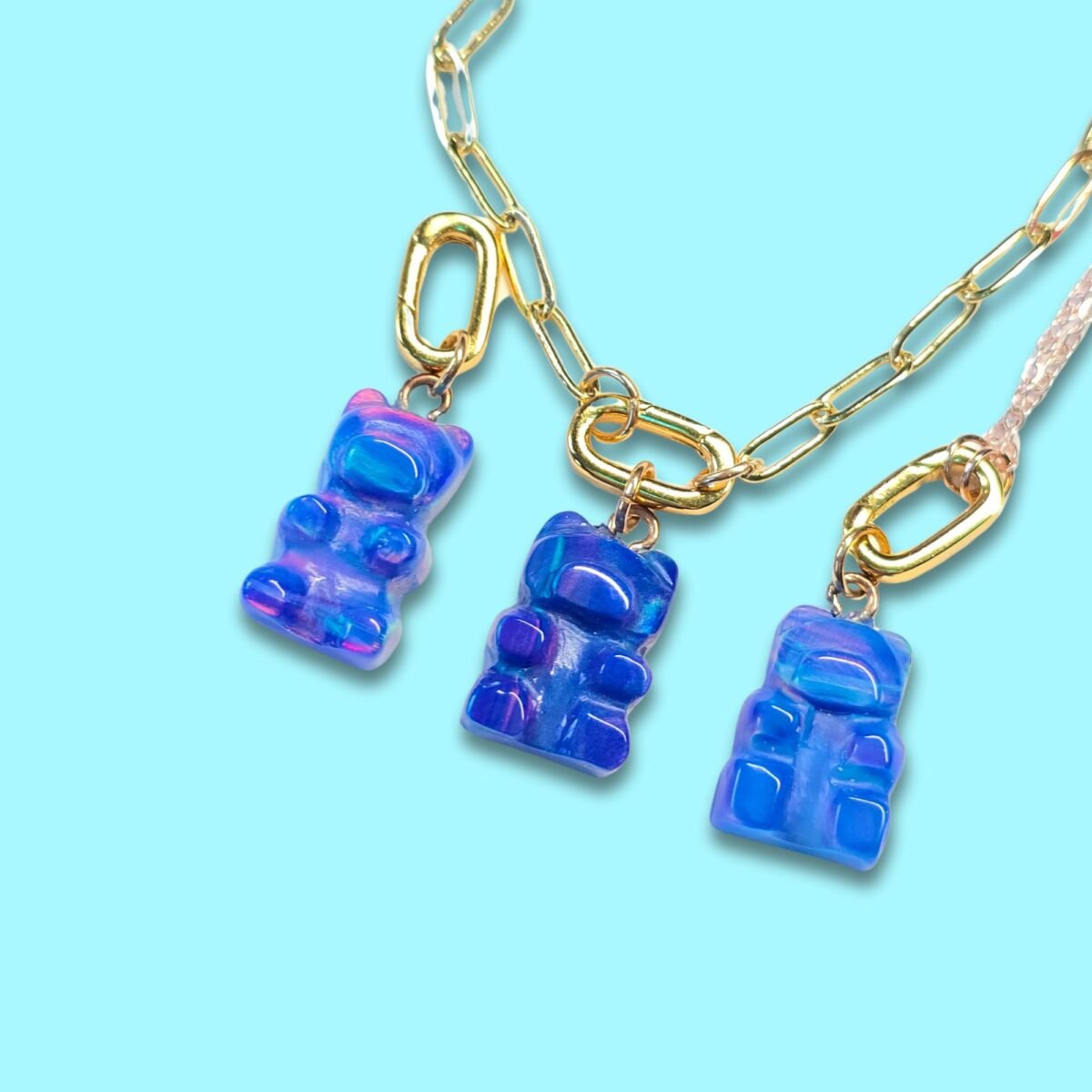 Gummy Bear Lab-Created Opal Charm "Electric Sugar'| Handmade Pendant For Necklace| Nebula Jewelry| Cute Accessory Bracelet