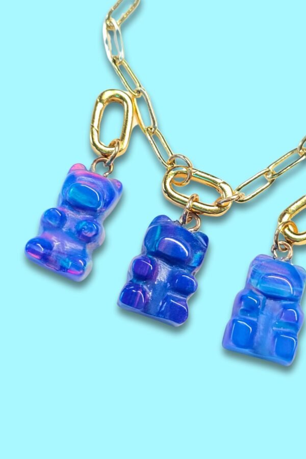 Gummy Bear Lab-Created Opal Charm "Electric Sugar'| Handmade Pendant For Necklace| Nebula Jewelry| Cute Accessory Bracelet