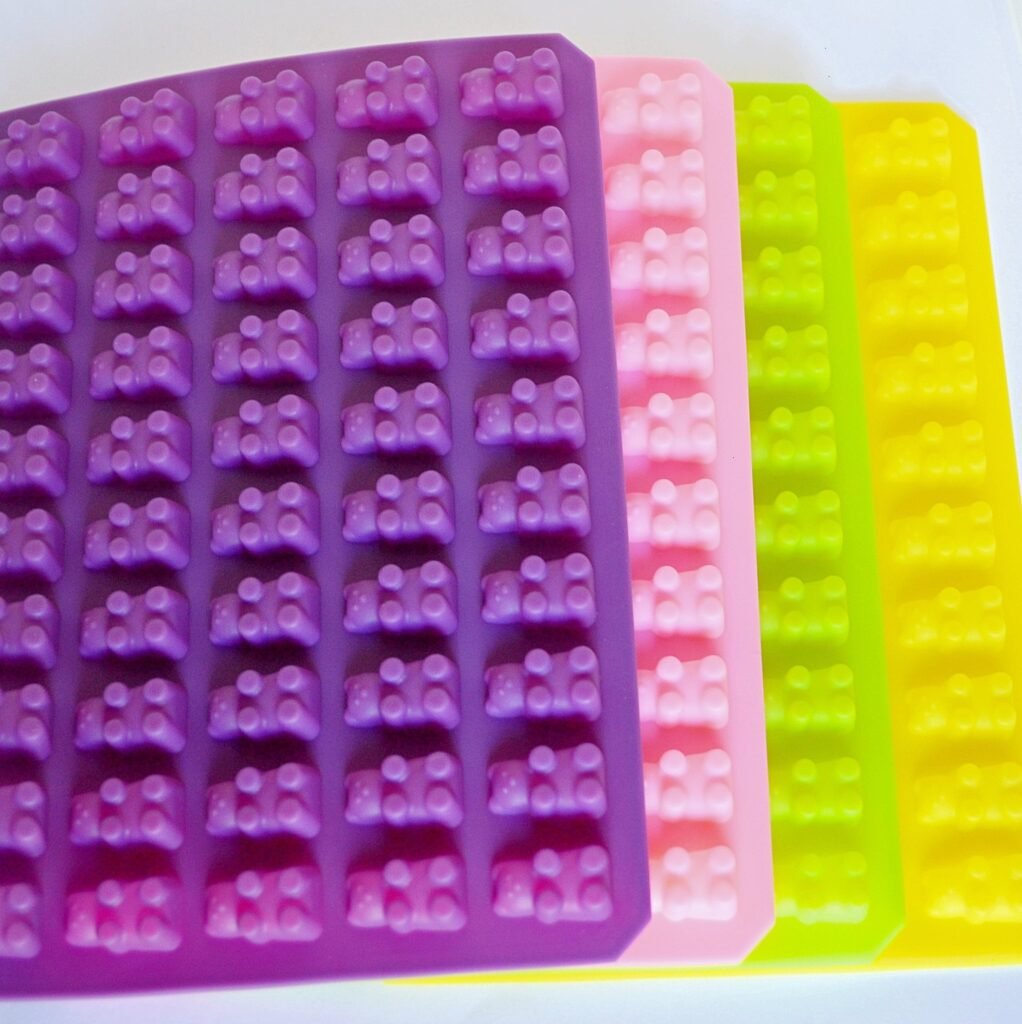 Gummy Bear Mold, 50 Cavity Silicone Candy Mold, Gummy Bear Resin Chocolate Mould, Food Soap Embeds Baking Supplies