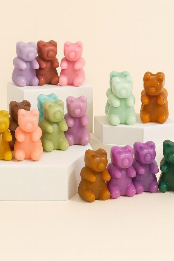 Gummy Bear Resin Figurines - 60+ Colors | Kawaii Pop Art Home Decor, Desk Collectible, Cute Miniature Gift, Rainbow Dopamine Decor Bears