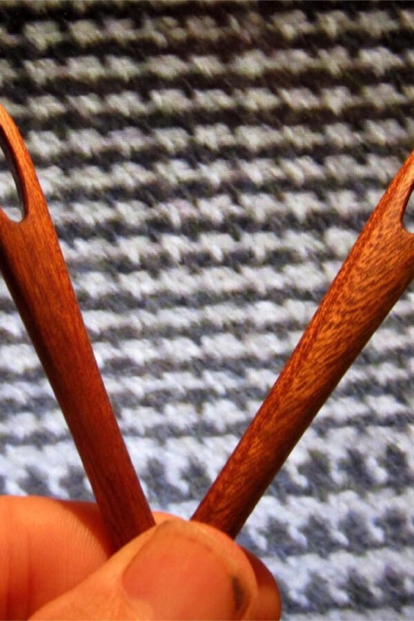 Hair Stick - Sewing Needles in Mahogany