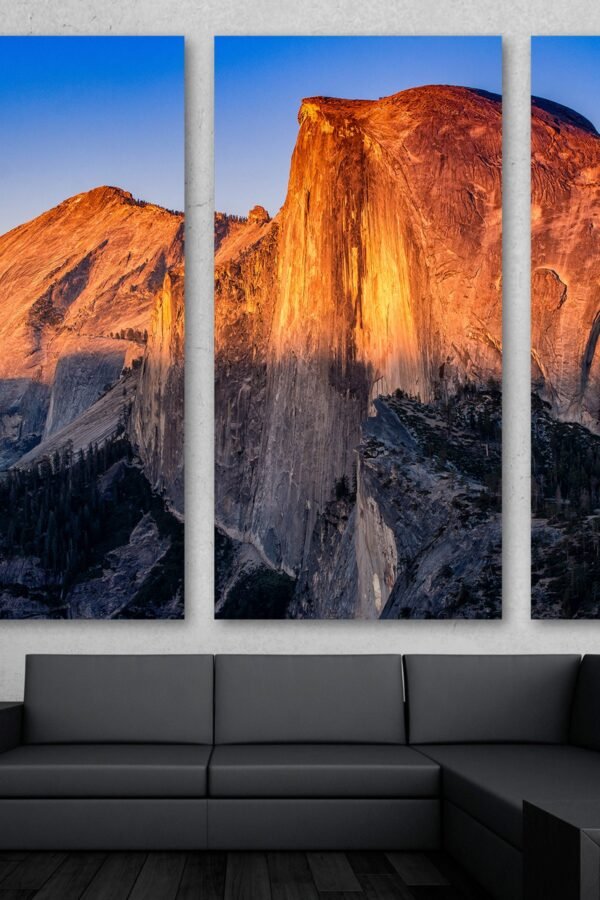 Half Dome Wall Art Mountain Sunset Canvas Print - Yosemite National Park Landscape Art Giclee Home Decor, Wall Interior Design