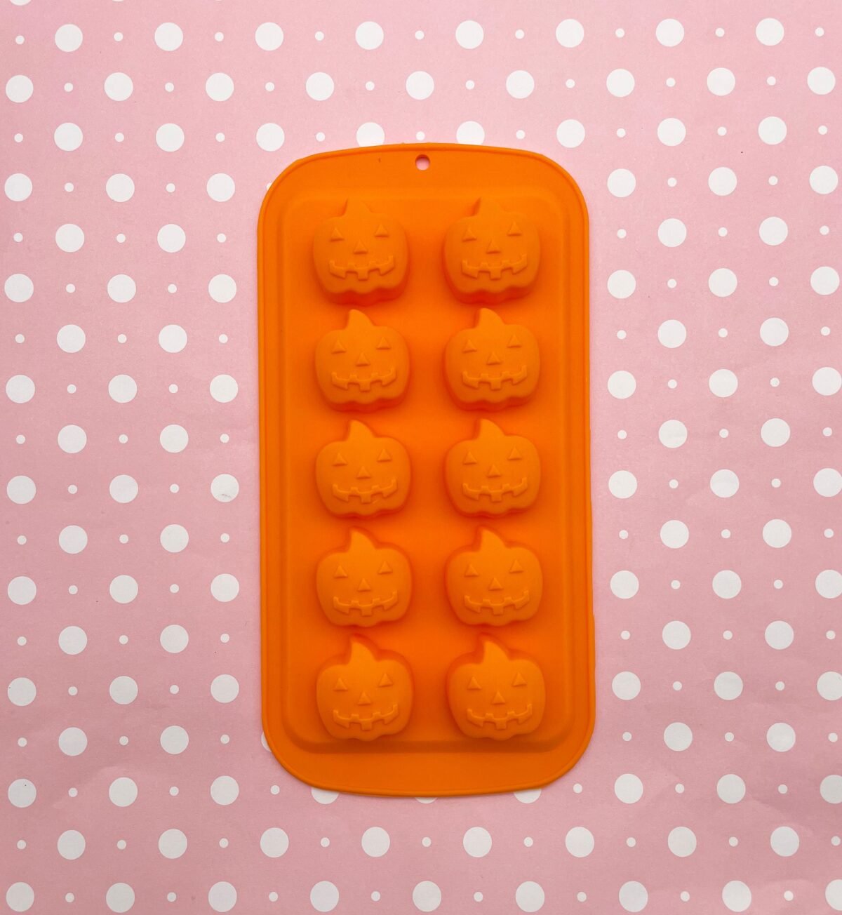 Halloween Big 10 Cavity Pumpkin Jack' O Lantern Mold, Silicone Mould For Ice Cubes, Clay, Jello Resin Etc New