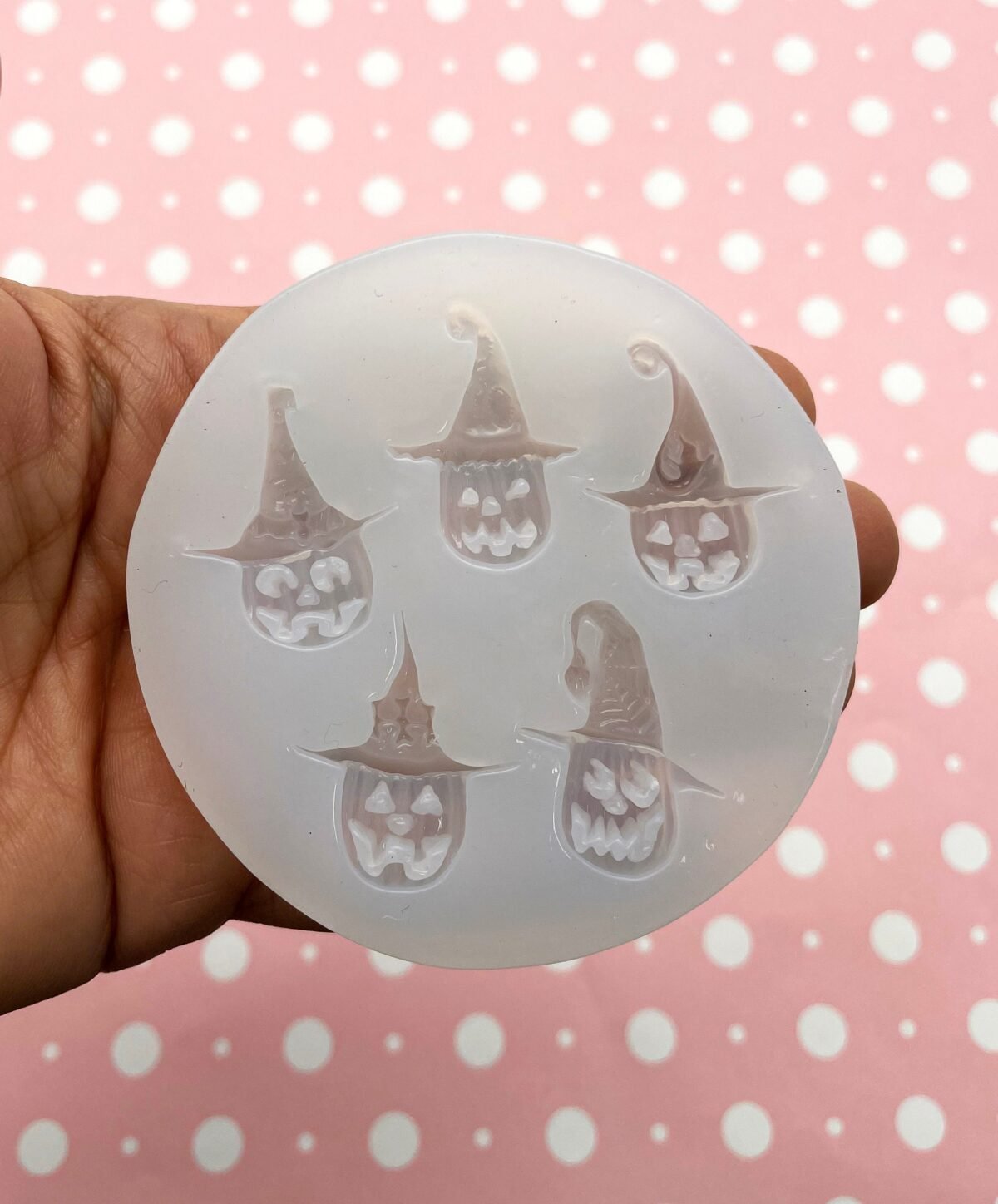 Halloween Cabochon Jack O'lantern Uv Mold, Silicone Jackolantern Pumpkin Moulds, Clay, Resin Etc, Q10B