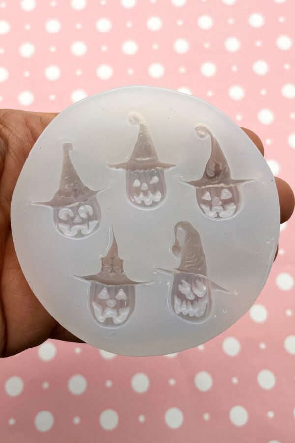 Halloween Cabochon Jack O'lantern Uv Mold, Silicone Jackolantern Pumpkin Moulds, Clay, Resin Etc, Q10B