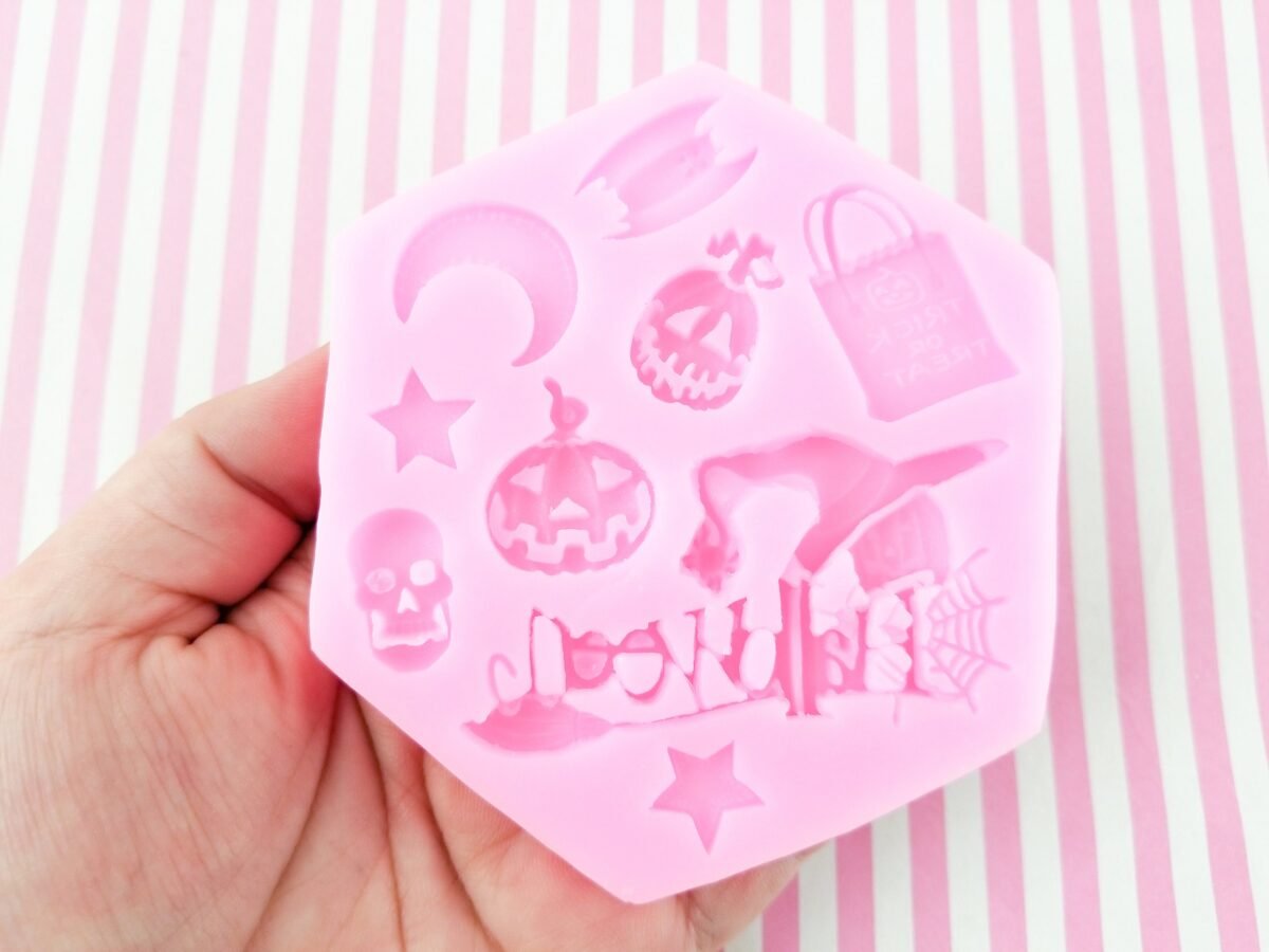 Halloween Cabochon Mold, Silicone Pumpkin Bat, Moon, Star, Skull Witch Moulds For Clay, Resin Etc, Q5