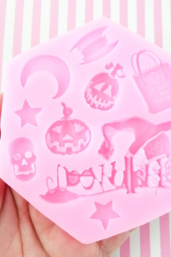 Halloween Cabochon Mold, Silicone Pumpkin Bat, Moon, Star, Skull Witch Moulds For Clay, Resin Etc, Q5