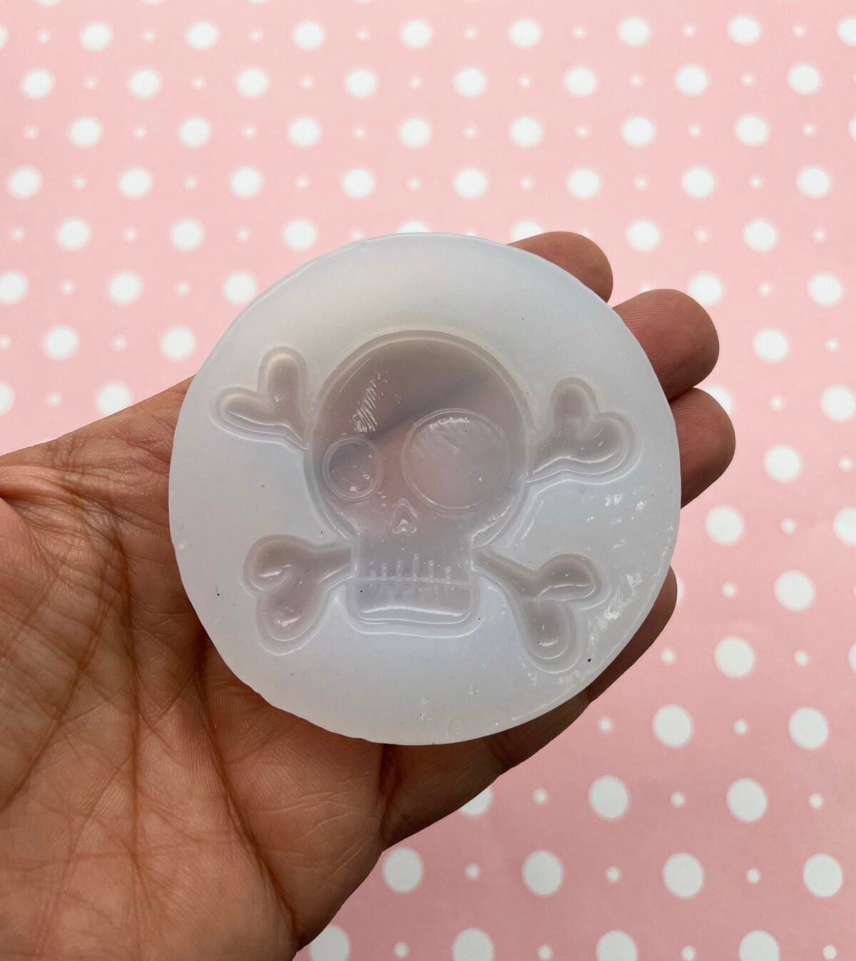 Halloween Creepy Cute Kawaii Skull With Bow Cabochon Uv Mold, Silicone Skeleton Charm Pendant Moulds, Clay, Resin Etc, Q116B