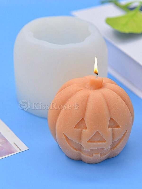 Halloween Pumpkin Head Candle Mold-Silicone Mold For Making-Pumpkin Chocolate Fondant Cake Mold-Epoxy Resin Molds