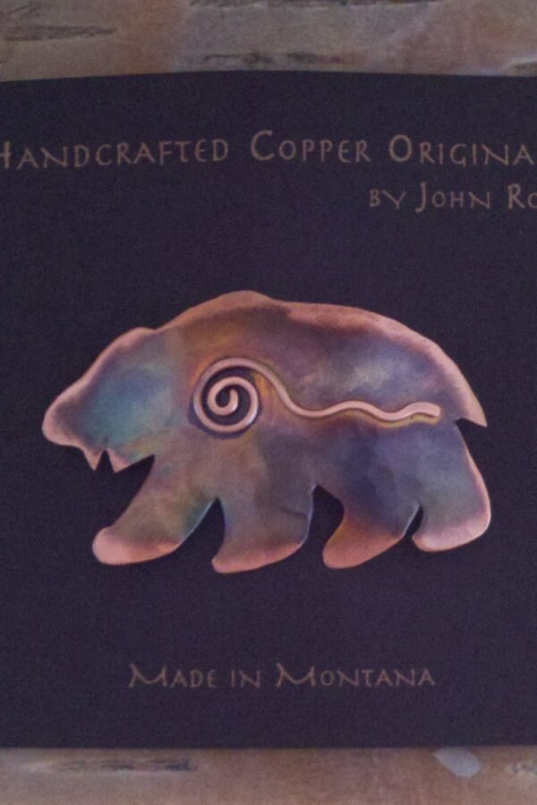 Handcrafted Copper Bear Pin