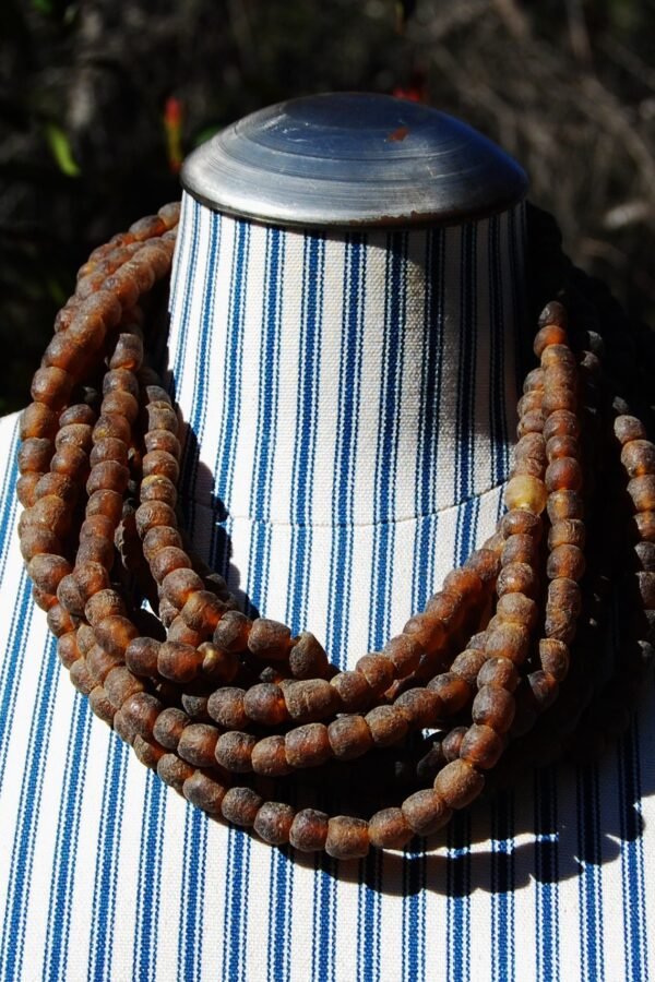 Handmade African Recycled Glass Beads Chocolate Brown Ghana Beads