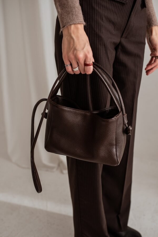 Handmade Chocolate Brown Leather Handbag Minimalist Fanny Pack