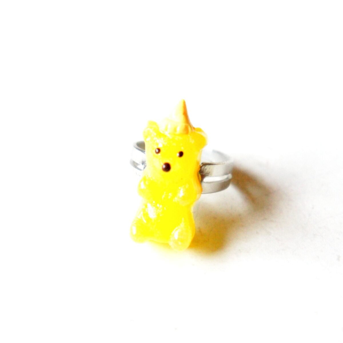 Handmade Honey Bear Ring Miniature Polymer Clay Food Jewelry