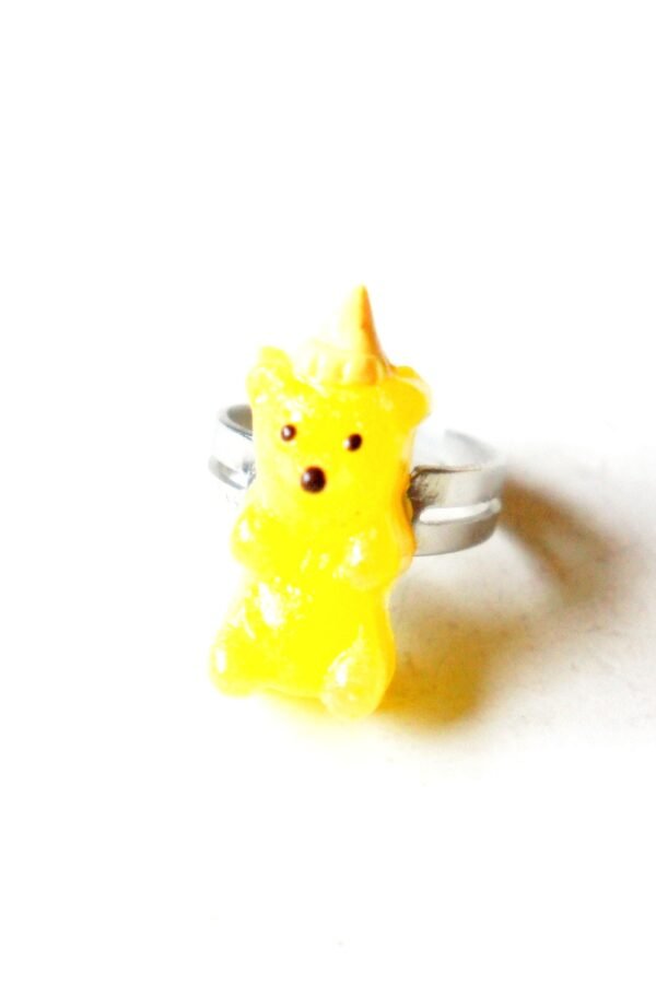 Handmade Honey Bear Ring Miniature Polymer Clay Food Jewelry