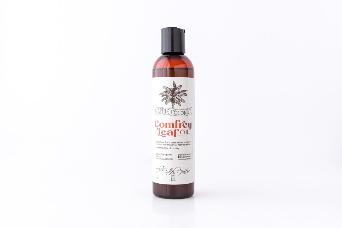 Happie Coconut Comfrey Leaf Oil Natural Hair & Skin Conditioner