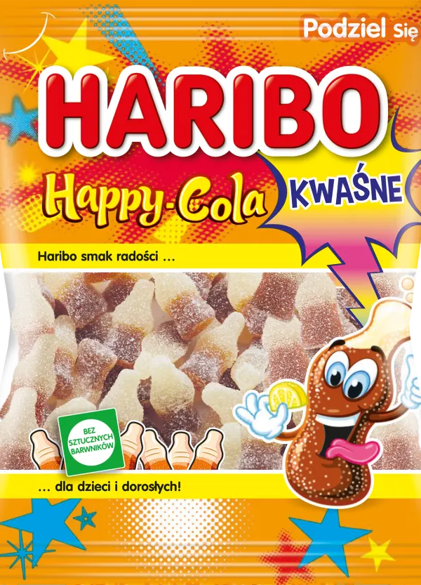 Haribo HAPPY COLA SOUR gummy bears bottles 175g -EUROPEAN -FREE SHIPPING