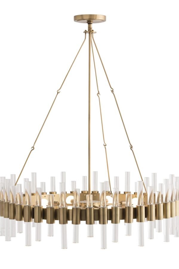 Haskell Large Antique Gold Brass Chandelier