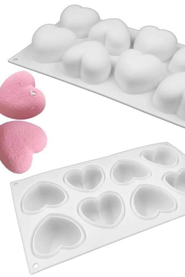 Heart Silicone Molds Reusable Baking Mold For Chocolate, Mousse, Pudding Soap Making